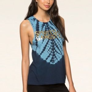 Spiritual Gangster Varsity Tie Dye Rocker Tank L